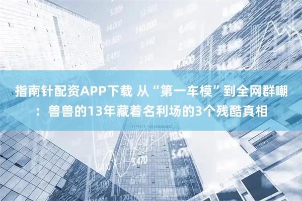 指南针配资APP下载 从“第一车模”到全网群嘲：兽兽的13年藏着名利场的3个残酷真相